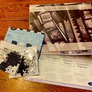 Creative Memories black & white & wedding die cut set, vellum paper bundle